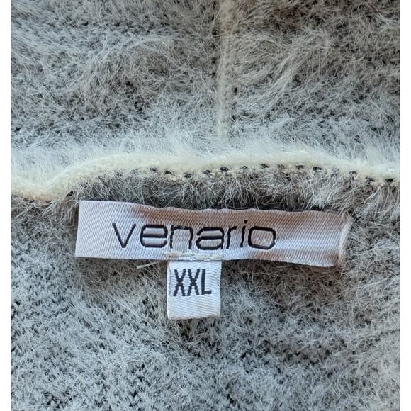 New Venario Long Cardigan Sweater Duster XXL White Gray Ombre Open Front Soft - Picture 11 of 12